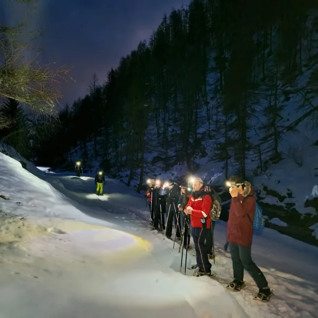 Escursione con racchette da neve al tramonto